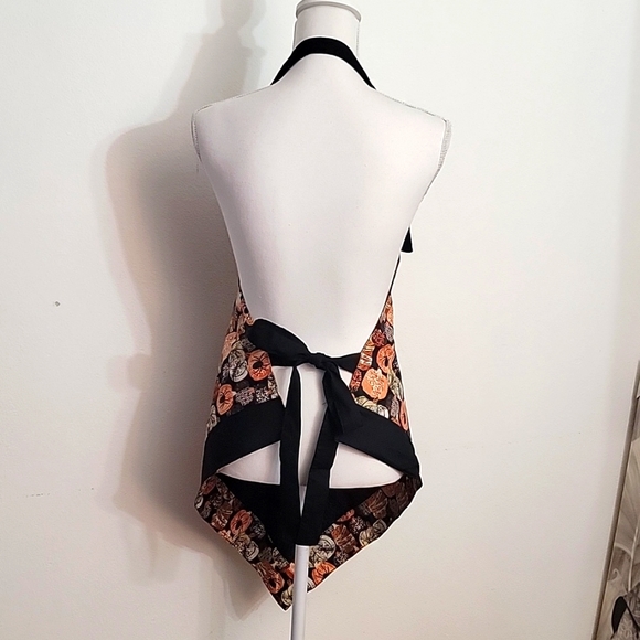 Handmade Halloween Pumpkin and Spider w/Adjustable neck strap Adult Apron - Picture 8 of 9